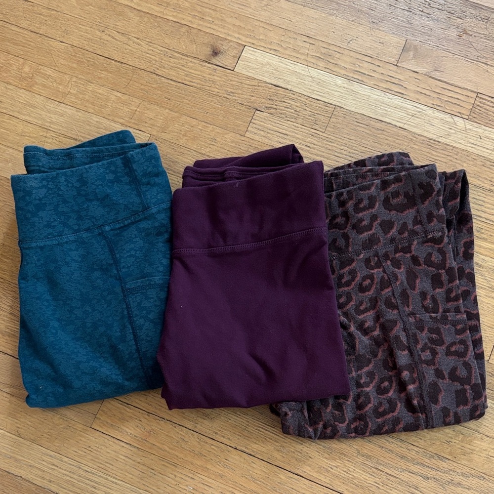 Pact Women's Leggings Trio - Teal, Plum, Leopard